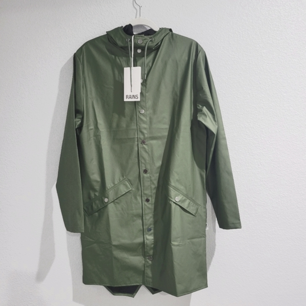 Rains Jacket Long Evergreen Raincoat Unisex NWT - Picture 6 of 10